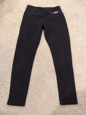 Justice Black Girls' Fleece Lined Leggings